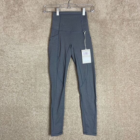 Everlane Perform Leggings Womens Size XXS 2XS Gray Heather Pocket High Rise NEW - Picture 3 of 13